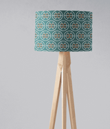Shadow Bright stylish lampshade in teal with geometric pattern for modern lighting decor