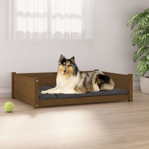 vidaXL Dog Bed Wax Brown 95.5x65.5x28 cm Solid Wood Pine vidaXL