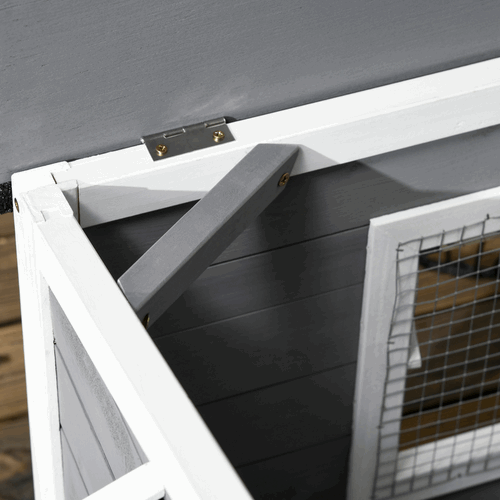 Large Wooden Dog Kennel for Outside 109L x 79W x 72H cm, Grey PawHut