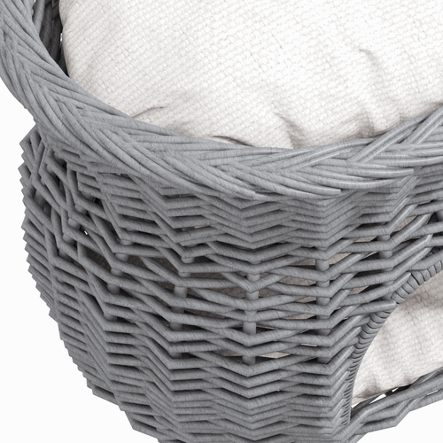 PawHut 2-Tier Elevated Pet Cushion Bed Basket Willow Cat Tree House Condo Kennel PawHut