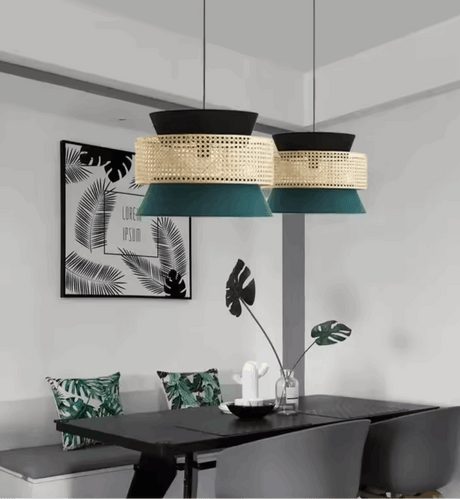 Stylish Nisu Home Pendant Lamp with black and green design for modern dining spaces