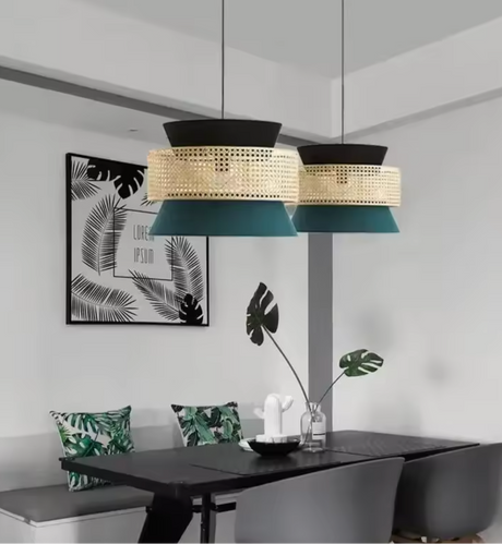 Stylish Nisu Home Pendant Lamp with black and green design for modern dining spaces