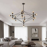 Abira Matte Black 21 Arm Pendant Lamp Orsina