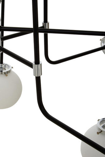 Abira Black And Chrome 16 Arm Pendant Light Orsina