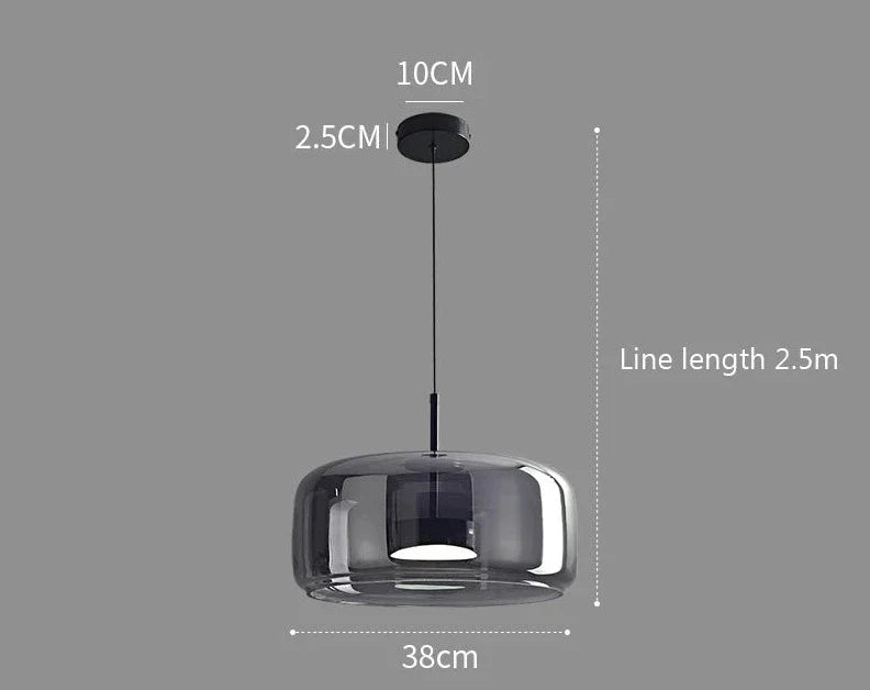 Nisu Home Pendant Light in a modern design with clear glass shade and adjustable length of 2.5m