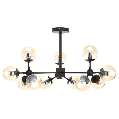 Abira Matte Black 12 Arm Pendant Light Orsina