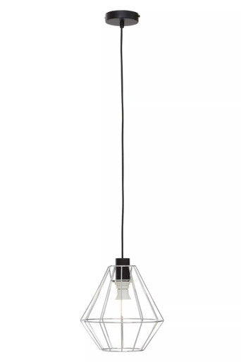 Orsina Pendant Light in geometric design with black and silver finish for modern interiors