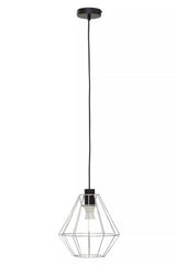 Orsina Pendant Light in geometric design with black and silver finish for modern interiors