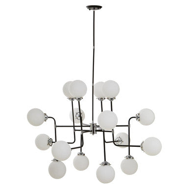 Abira Black And Chrome 16 Arm Pendant Light Orsina