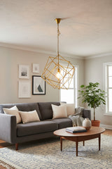 Orsina Pendant Light with Geometric Design illuminating a stylish living room setting