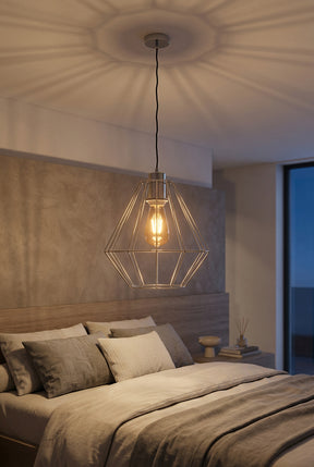 Orsina Pendant Light in a modern bedroom, casting beautiful shadows on the wall