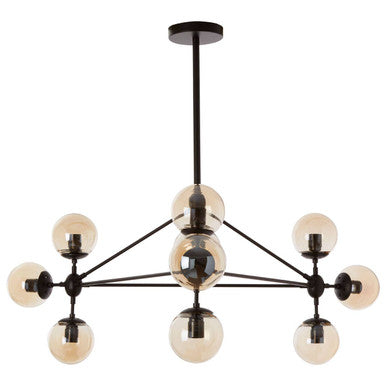 Abira 10 Arm Matte Black Pendant Light Orsina