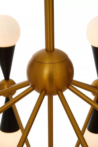 Orsina Pendant Light featuring a modern design with gold accents and spherical bulbs