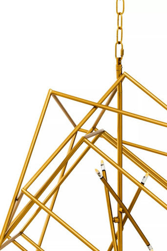 Orsina contemporary Pendant Light with geometric golden structure for modern interiors