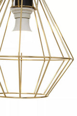 Orsina Gold Pendant Light with Geometric Wire Frame for Modern Home Decor