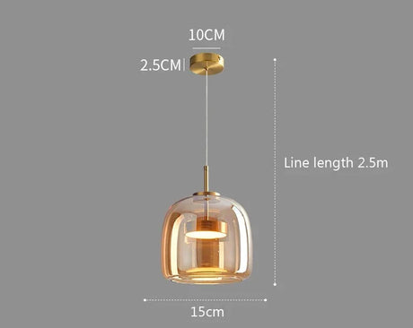 Nisu Home Pendant Light with a modern design, gold accents, and a clear glass shade, measuring 15cm in diameter