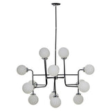 Abira Black And Chrome 16 Arm Pendant Light Orsina