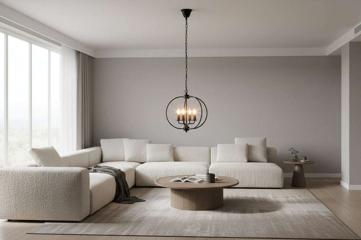 Aspen Matt Black Iron Pendant Light Orsina