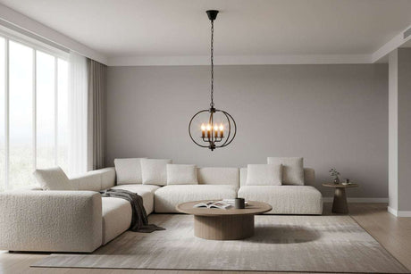 Aspen Matt Black Iron Pendant Light Orsina