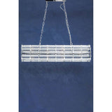 Orsina Pendant Light with a modern chrome finish and a unique rectangular design for stunning elegance