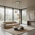 Orsina Pendant Light with three glass shades, perfect for modern living room decor