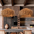 Nisu Home Pendant Light featuring a natural straw design, ideal for modern kitchens and dining areas