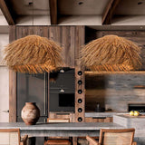Nisu Home Pendant Light featuring a natural straw design, ideal for modern kitchens and dining areas