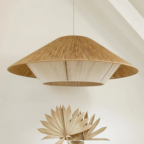 Nisu Home Pendant Light in natural tones with a wide, stylish design for modern interiors