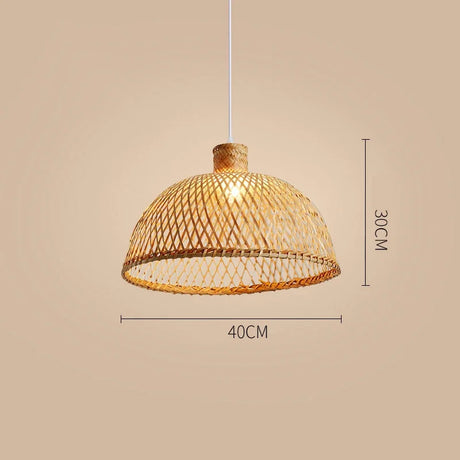 Nisu Home Pendant Light in Woven Rattan Design with 40cm Diameter and 30cm Height