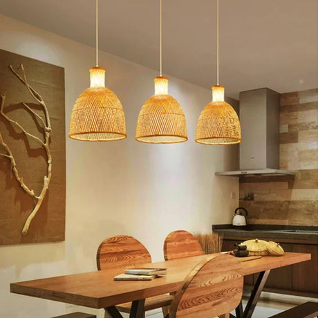 Elegant Nisu Home Pendant Light in woven design, ideal for modern kitchen and dining areas