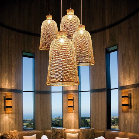 Nisu Home Pendant Light in woven design, perfect for illuminating modern living spaces