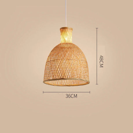Nisu Home Pendant Light in natural wicker design, 48CM height and 36CM diameter for stylish lighting