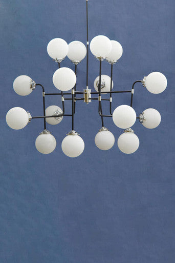 Abira Black And Chrome 16 Arm Pendant Light Orsina