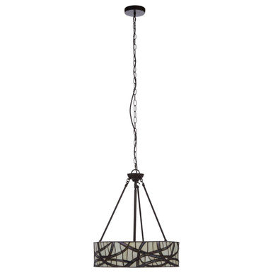 Orsina Modern Pendant Light with Stylish Stained Glass Design and Adjustable Chain