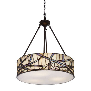 Orsina Art Deco Pendant Light with Stained Glass Design for Elegant Home Decor