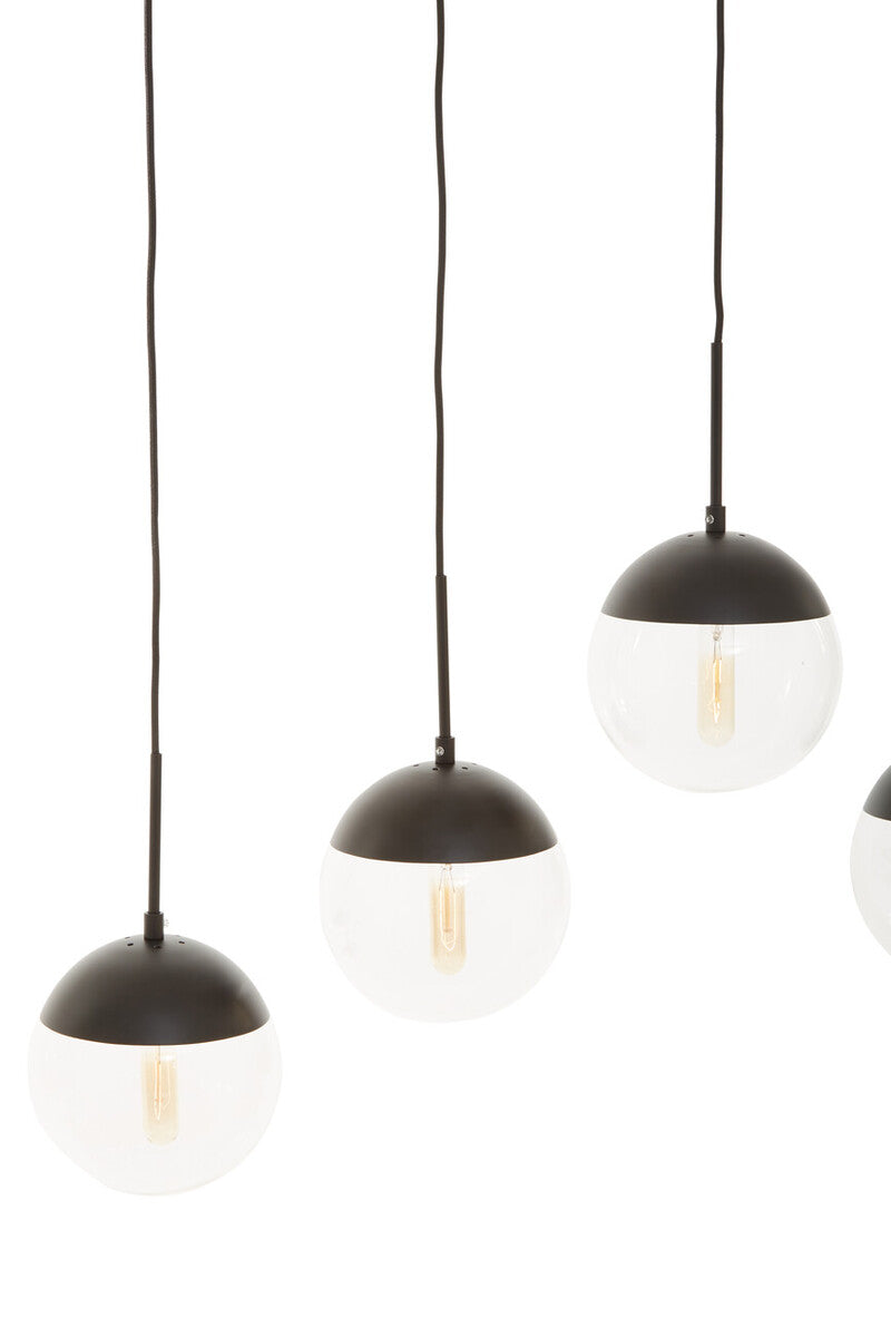 Orsina Pendant Light with Clear and Black Globes for Modern Ceiling Decor
