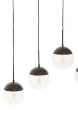Orsina Pendant Light with Clear and Black Globes for Modern Ceiling Decor