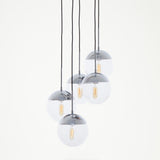 Orsina Pendant Lights with five spherical glass bulbs for modern interior decor