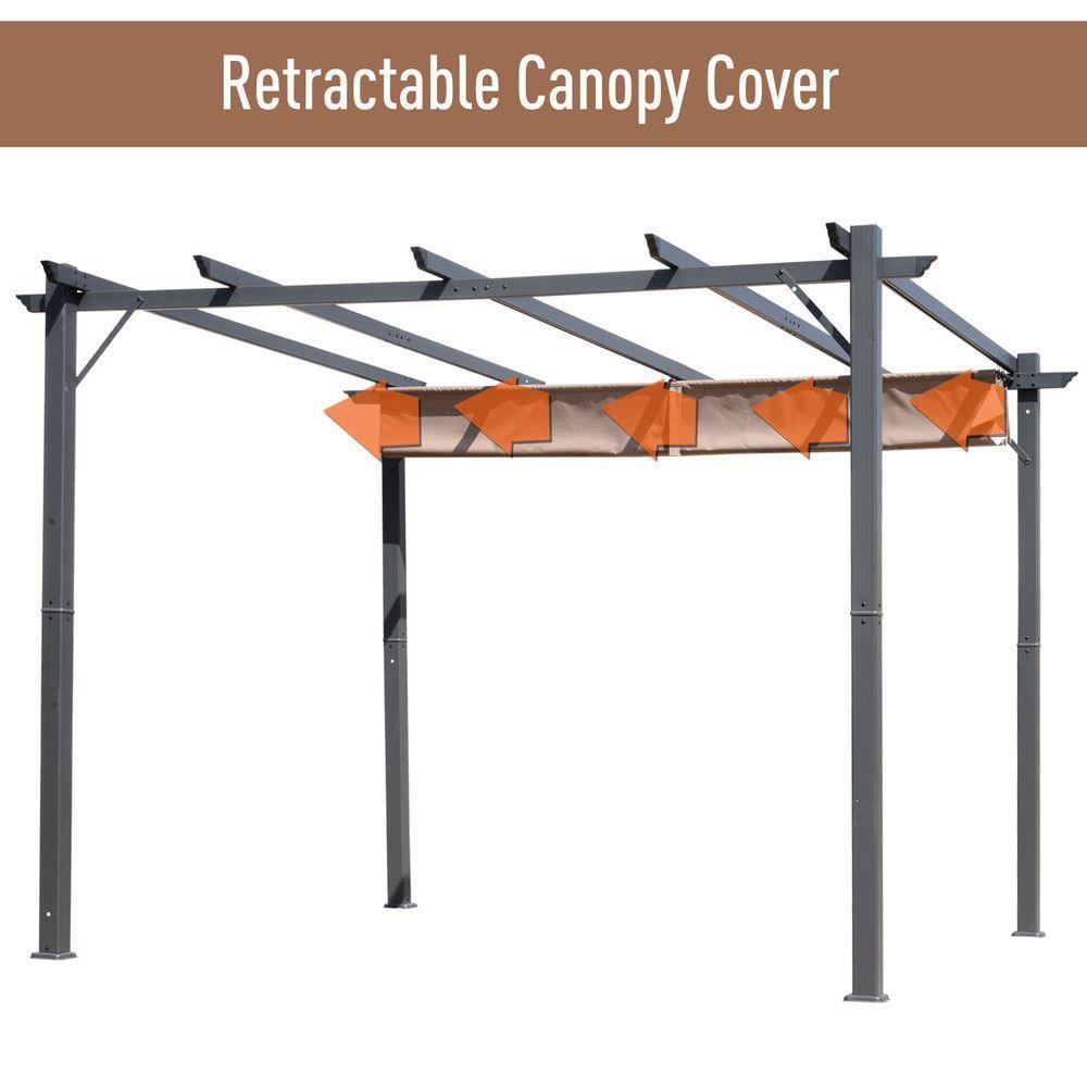 Pergola Awning 3x3 m-Brown/Black Outsunny