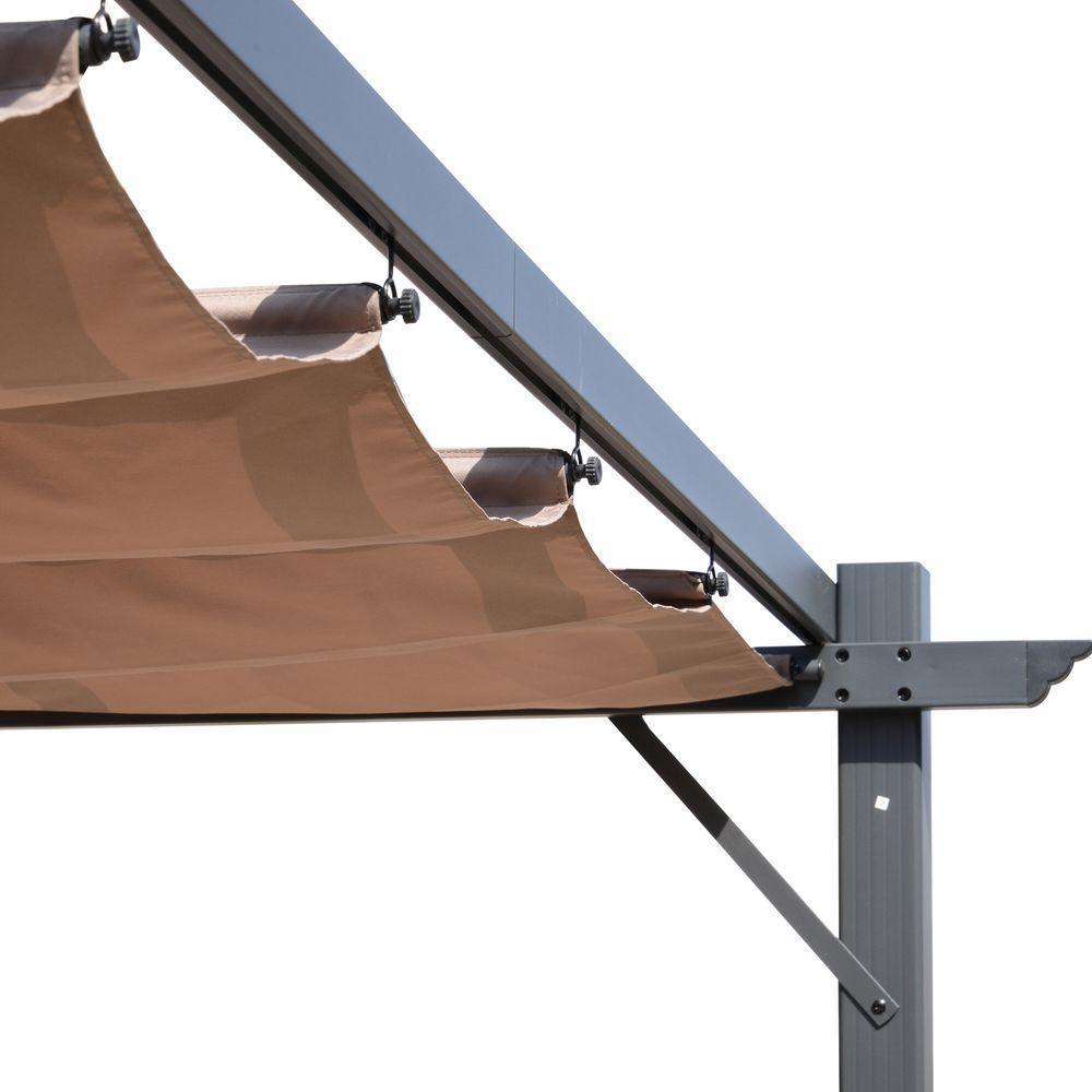 Pergola Awning 3x3 m-Brown and Black Outsunny