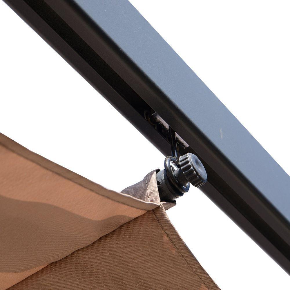 Pergola Awning 3x3 m-Brown and Black Outsunny
