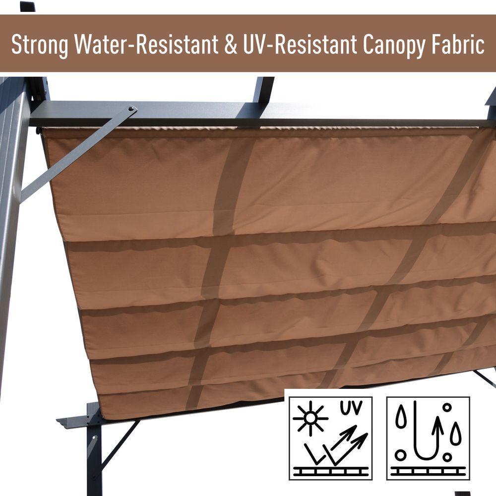 Pergola Awning 3x3 m-Brown and Black Outsunny