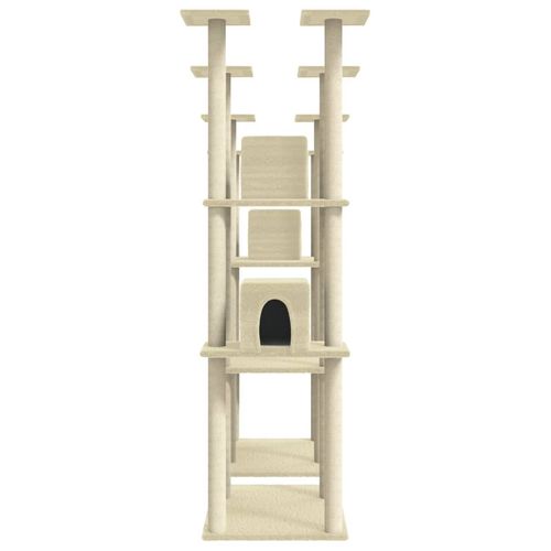 vidaXL Cat Tree with Sisal Scratching Posts Cream 174 cm vidaXL