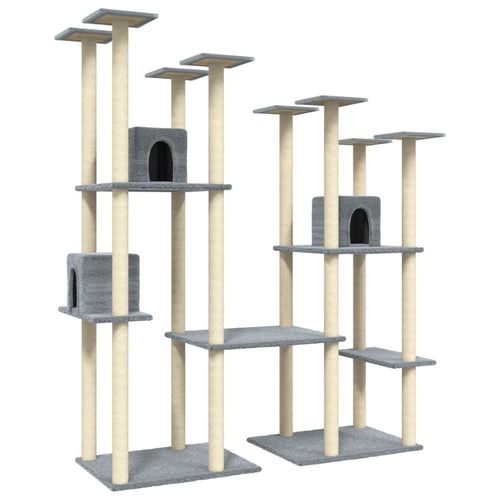 vidaXL Cat Tree with Sisal Scratching Posts Cream 174 cm vidaXL