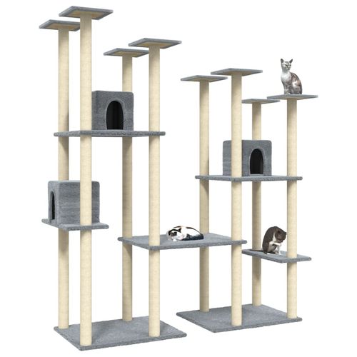 vidaXL Cat Tree with Sisal Scratching Posts Cream 174 cm vidaXL