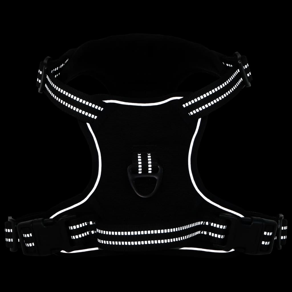 vidaXL Dog Harness with Lead & Collar Adjustable Black S vidaXL