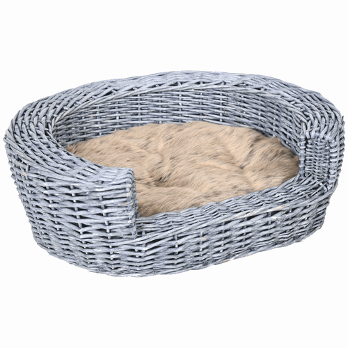 Elevated Dog Basket Sofa Bed Wicker Willow Rattan Cushion Pawhut Unbranded