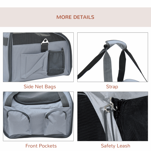 Pets Carrier Folding Bag Car Seat Cat Dog Puppy Portable Travel Cage Mesh Holder Pawhut