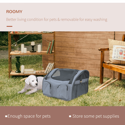 Pets Carrier Folding Bag Car Seat Cat Dog Puppy Portable Travel Cage Mesh Holder Pawhut