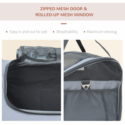 Pets Carrier Folding Bag Car Seat Cat Dog Puppy Portable Travel Cage Mesh Holder Pawhut